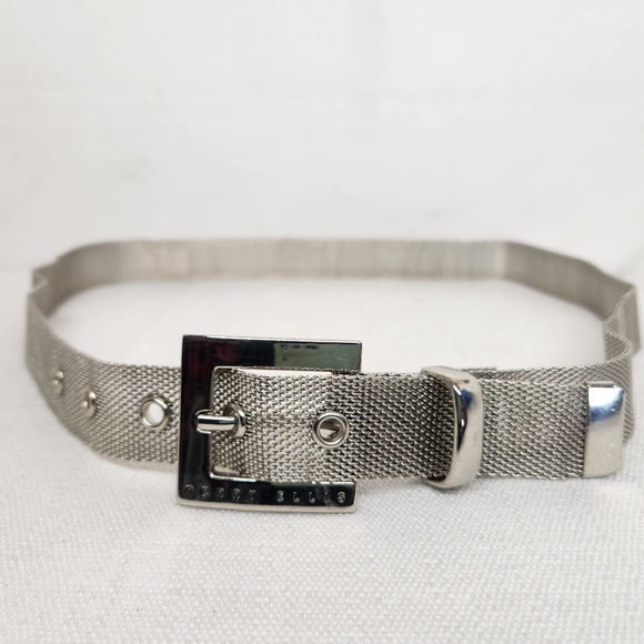 Perry Ellis Womens Silver Mesh Metal Waist Belt - Picture 1 of 3